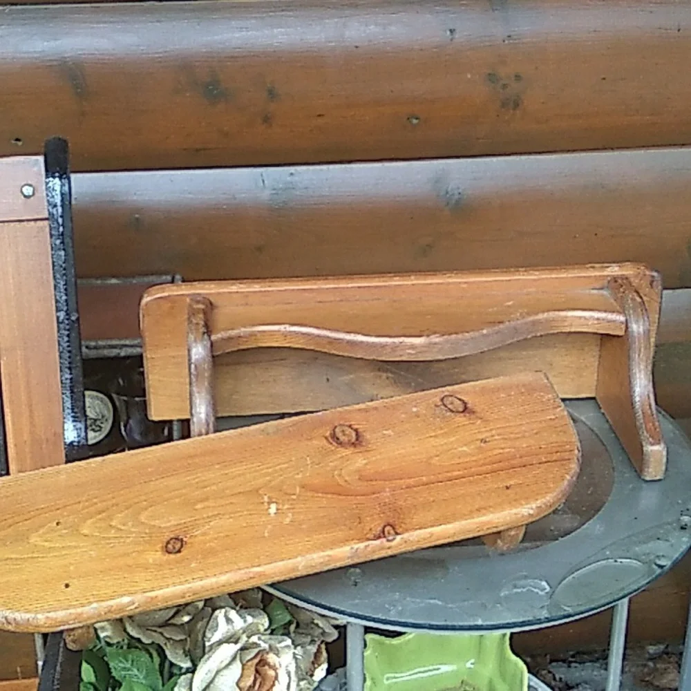 🍄  HANDMADE RUSTIC WOOD & METAL Accent SHELF OOAK